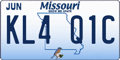 MO license plate KL4Q1C