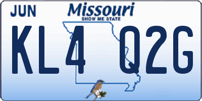 MO license plate KL4Q2G