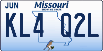 MO license plate KL4Q2L
