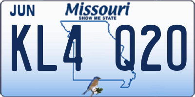 MO license plate KL4Q2O