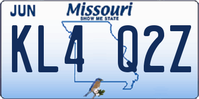 MO license plate KL4Q2Z