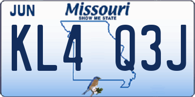 MO license plate KL4Q3J