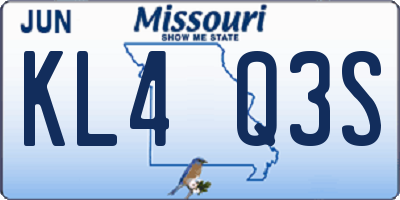 MO license plate KL4Q3S
