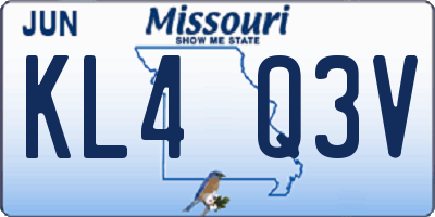 MO license plate KL4Q3V