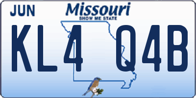 MO license plate KL4Q4B