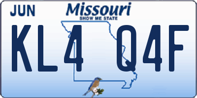 MO license plate KL4Q4F