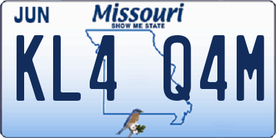 MO license plate KL4Q4M