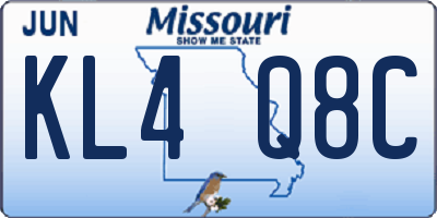 MO license plate KL4Q8C