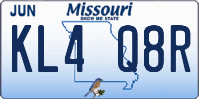 MO license plate KL4Q8R