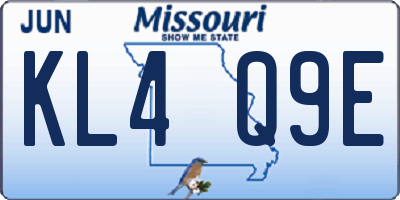 MO license plate KL4Q9E