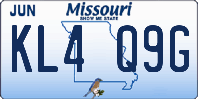 MO license plate KL4Q9G