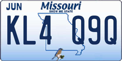 MO license plate KL4Q9Q