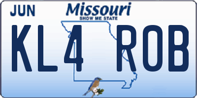 MO license plate KL4R0B
