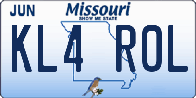 MO license plate KL4R0L