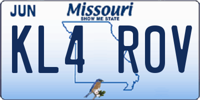 MO license plate KL4R0V