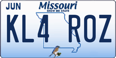 MO license plate KL4R0Z