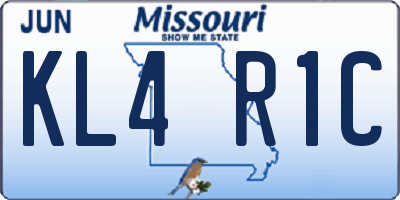 MO license plate KL4R1C