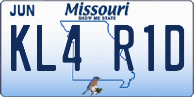 MO license plate KL4R1D