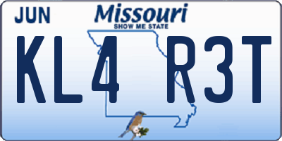 MO license plate KL4R3T