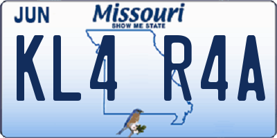 MO license plate KL4R4A