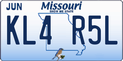 MO license plate KL4R5L
