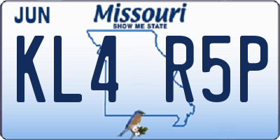 MO license plate KL4R5P