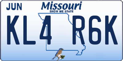 MO license plate KL4R6K