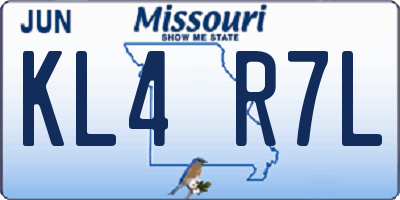 MO license plate KL4R7L
