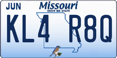 MO license plate KL4R8Q