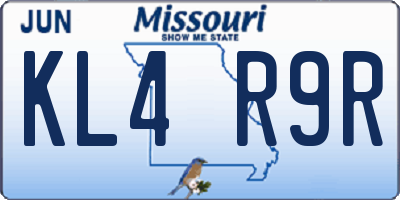 MO license plate KL4R9R