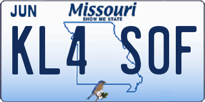 MO license plate KL4S0F