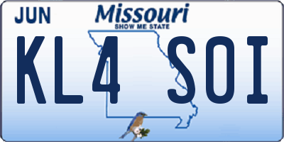 MO license plate KL4S0I