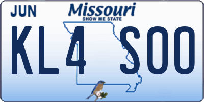 MO license plate KL4S0O