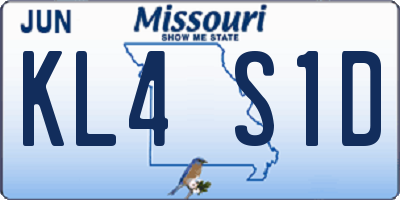 MO license plate KL4S1D