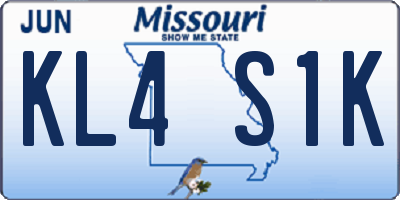 MO license plate KL4S1K