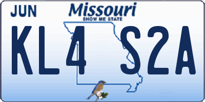 MO license plate KL4S2A