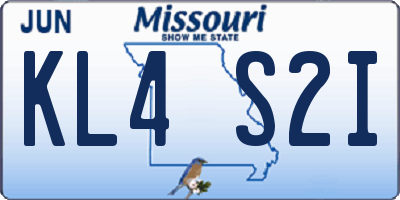 MO license plate KL4S2I