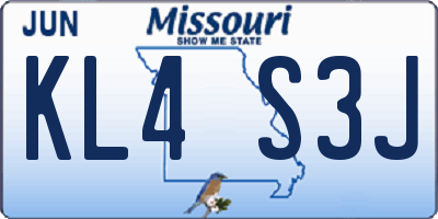 MO license plate KL4S3J