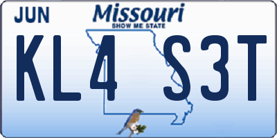 MO license plate KL4S3T