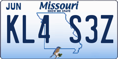 MO license plate KL4S3Z