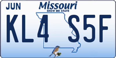 MO license plate KL4S5F