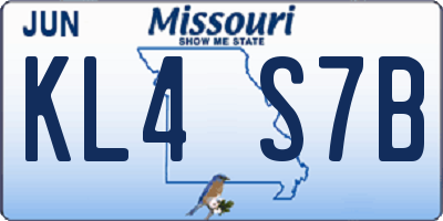MO license plate KL4S7B