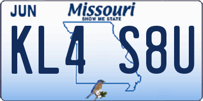 MO license plate KL4S8U