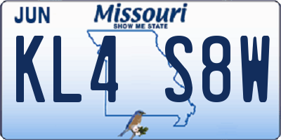MO license plate KL4S8W