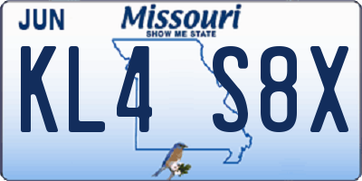 MO license plate KL4S8X