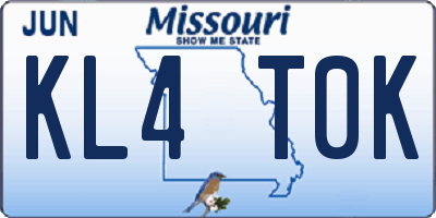 MO license plate KL4T0K