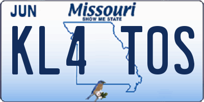 MO license plate KL4T0S