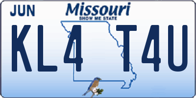 MO license plate KL4T4U