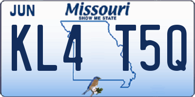MO license plate KL4T5Q