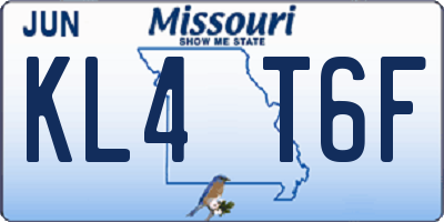 MO license plate KL4T6F